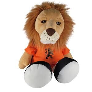 Dutch Heritage Tiamo Football Lion Plush Stuffed Toy 16" Orange Jersey #8
